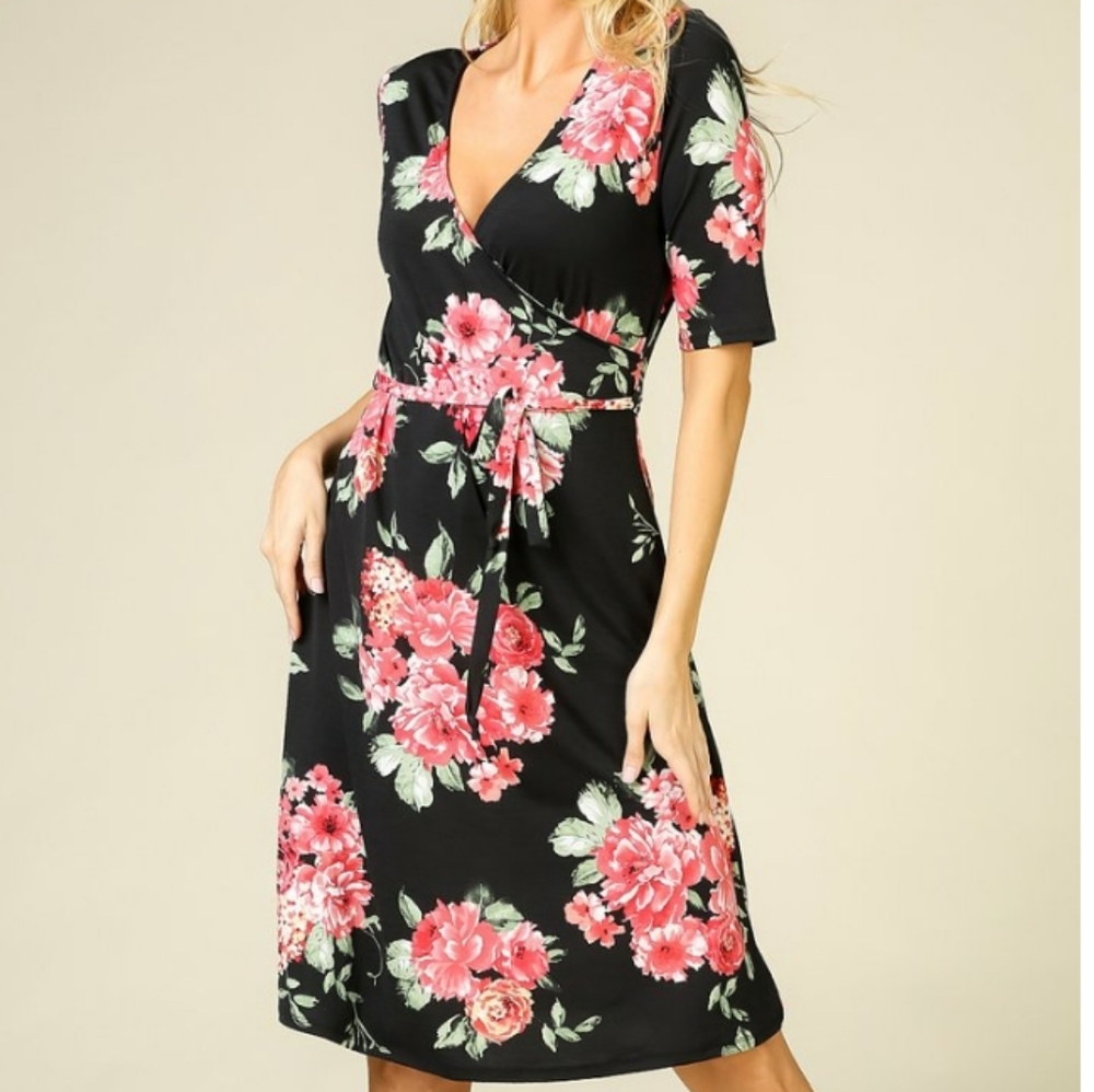 Misia Floral 3/4 Length Dress